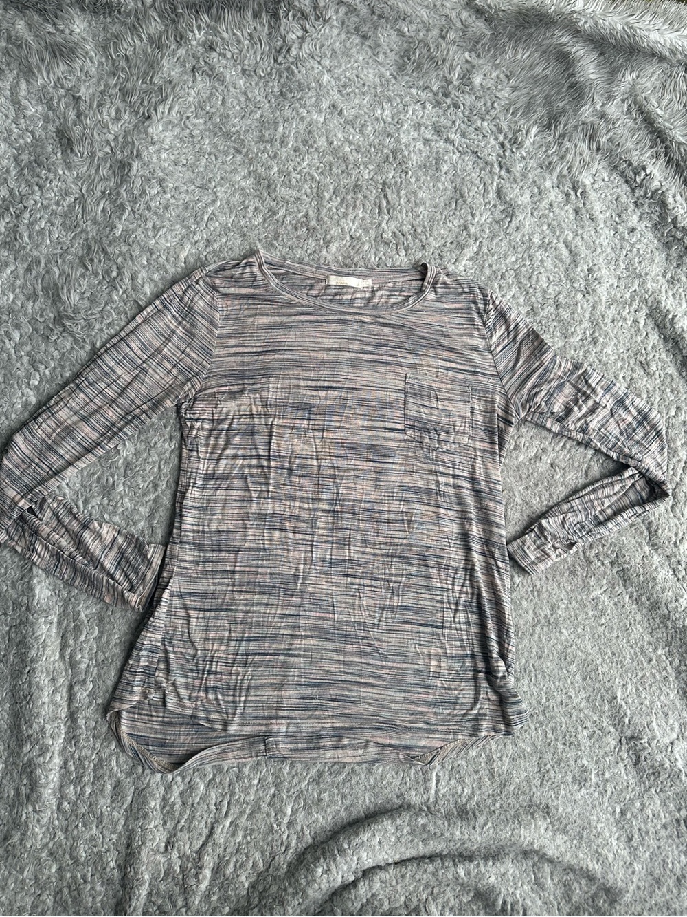 Prana Women's Long-Sleeve Striped Tee in Pink & Blue